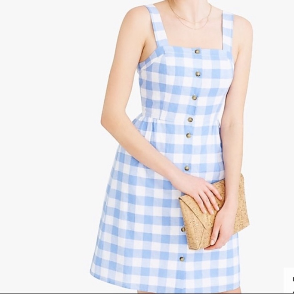J crew Factory linen/cotton gingham dress